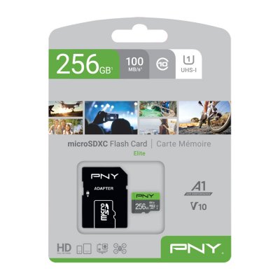 PNY Carte Micro SD  microSDXC Elite 256Go + Adaptateur SD