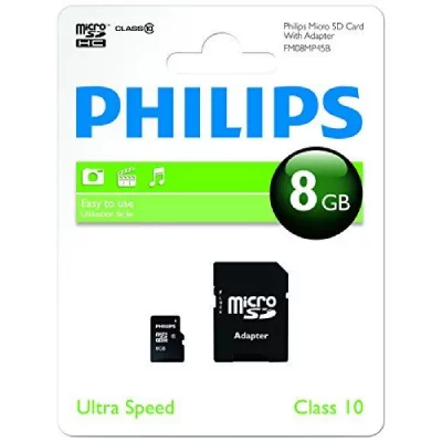 GENERIQUE Carte micro SDHC - PHILIPS - Class 10 - 8GO