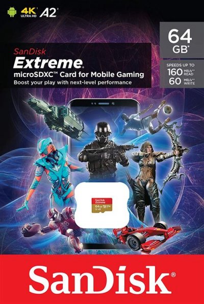SANDISK Carte microSD Extreme  64 Go pour le mobile gaming