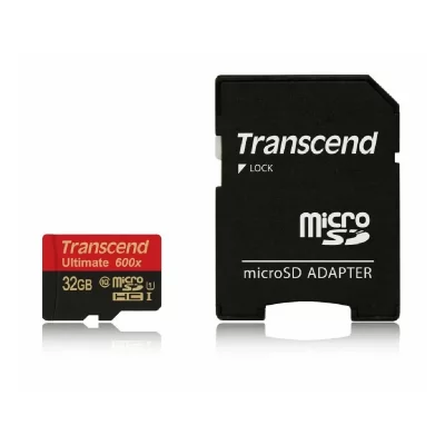 TRANSCEND Carte microSDHC  Ultimate (600x) 32 GB Class 10, UHS-I avec adaptateur SD 
