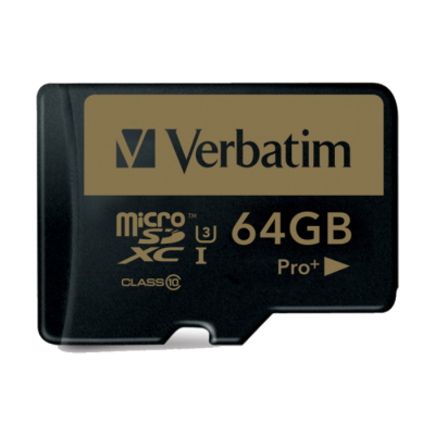 VERBATIM Carte microSDXC 64 Go  PRO+ Class 10, UHS-I