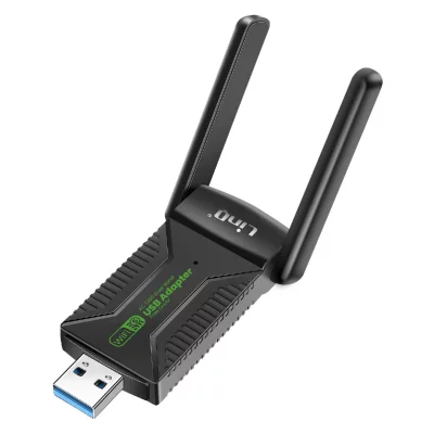 Carte R&eacute;seau Cl&eacute; USB WiFi 1300Mbps et Bluetooth 5.4 Double Bande Noir