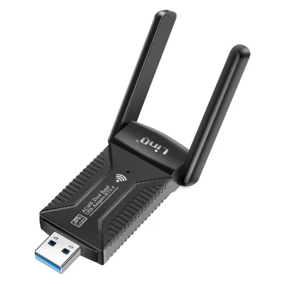 LINQ Carte R&eacute;seau Cl&eacute; USB WiFi 600Mbps et Bluetooth 5.4 Double Bande Noir