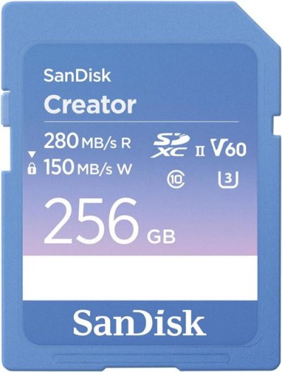 SANDISK Carte SD - - Creator - 256 Go - V60 - UHS-II - 280 MB/s 150Mb/s