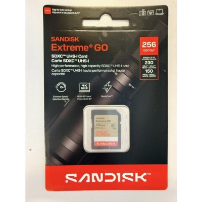 SANDISK Carte SD Extreme GO 256 Go SD SDXC UHS-I Class 3 V30 230 Mo/s 150 Mo/s vid&eacute;o 4K UHD