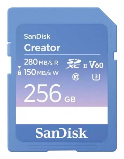 SANDISK Carte SD -  - Creator - 256 Go - V60 - UHS-II - 280 MB/s