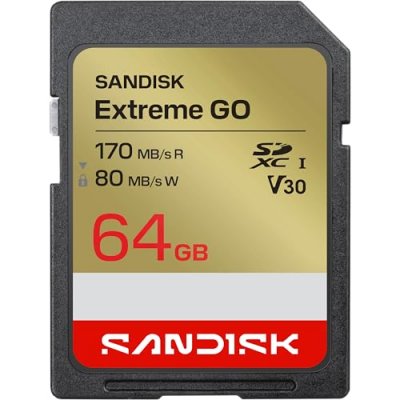 SANDISK Carte SD -  - Extreme GO - 64 Go - SDXC UHS‑I - V30 (U3) 170/80 Mo/s