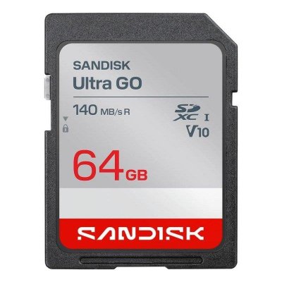 SANDISK Carte SD -  - Ultra GO - 64 Go - 140 Mo/s - UHS‑I (U3/V10)