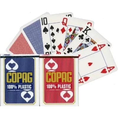 COPAG Cartes &Agrave; Jouer  Bleu Jeu Poker Plastic Jumbo 4 Index &Agrave; L'unit&eacute;