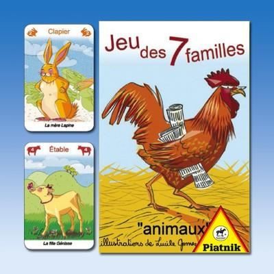 PIATNIK Cartes - Jeu De 7 Familles Animaux  Multicolore