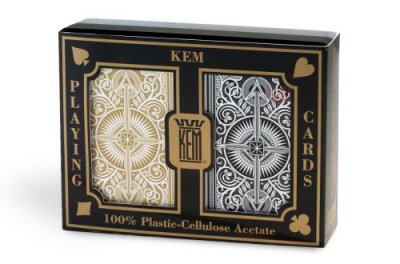KEM Cartes  Arrow Black and Gold bridge jumbo : 2 jeux