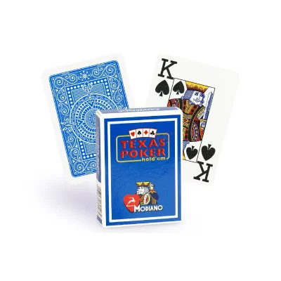 MODIANO Cartes Texas Poker 100% plastique (bleu clair) 