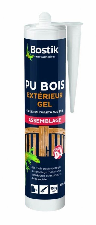 BOSTIK Cartouche colle gel PU bois ext&eacute;rieur 