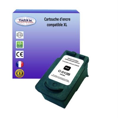 T3AZUR Cartouche Compatible avec Canon Pixma iP2700 iP2702 remplace Canon PG-512 Noire (15ml) - 