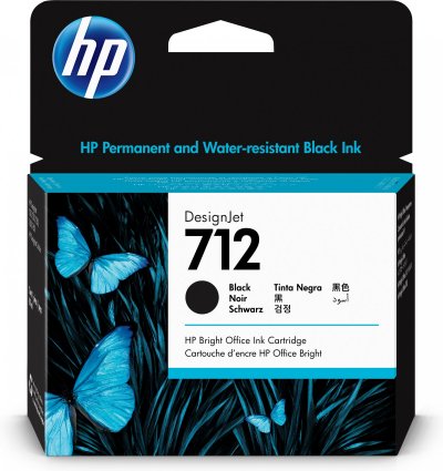 HP Cartouche d'encre DesignJet  712, noir, 80 ml