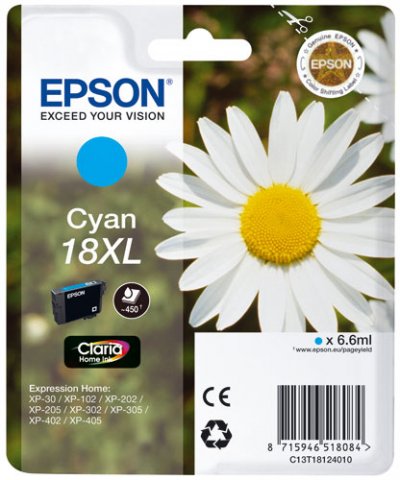 EPSON Cartouche d'encre  S&eacute;rie P&acirc;querette 18 XL - Cyan