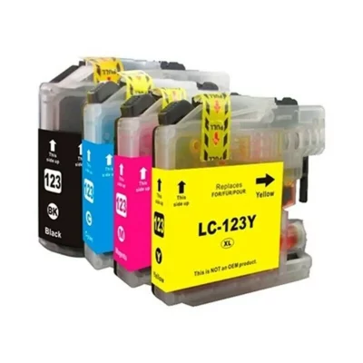 INKPRO Cartouche d'encre  compatible avec Brother LC123XL Cyan