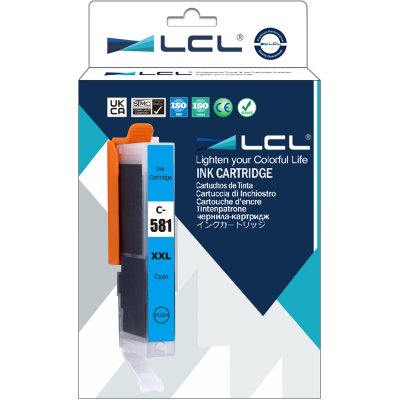 LCL Cartouche D'encre  Cli-581 Xxl Cyan 12.5 Ml Compatible Canon Pixma