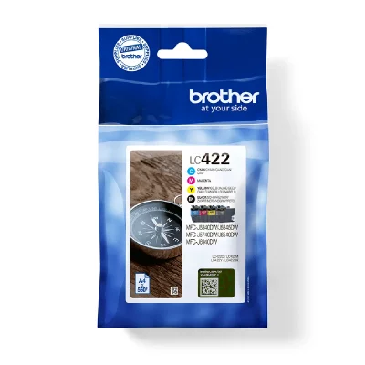BROTHER Cartouche d'encre originale  LC422 Jaune (4 Unit&eacute;s) - Neuf