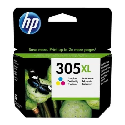 HP Cartouche d'encre tricolore authentique &agrave; haut rendement  305XL