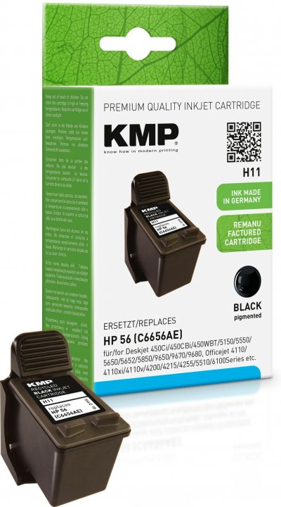 KMP Cartouche dencre compatible  &eacute;quivalent HP N&deg;56 (C6656AE) noire