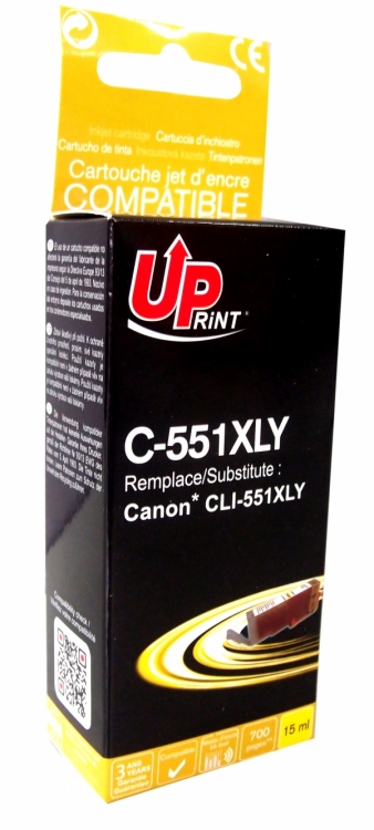 UPRINT Cartouche encre  compatible CANON CLI-551XL jaune