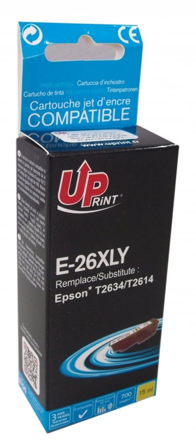 UPRINT Cartouche encre  compatible EPSON T26XL jaune - Neuf