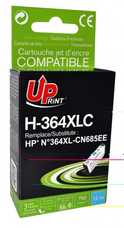 UPRINT Cartouche encre  compatible HP 364XL cyan