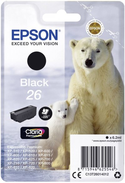 EPSON Cartouche  C13T26014012 26 - Noir