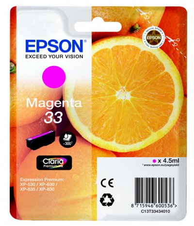 EPSON Cartouche  C13T33434012 - Magenta