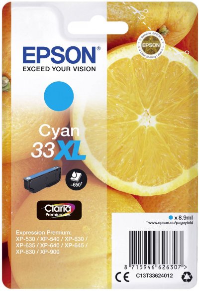 EPSON Cartouche  C13T33624012 XL - Cyan