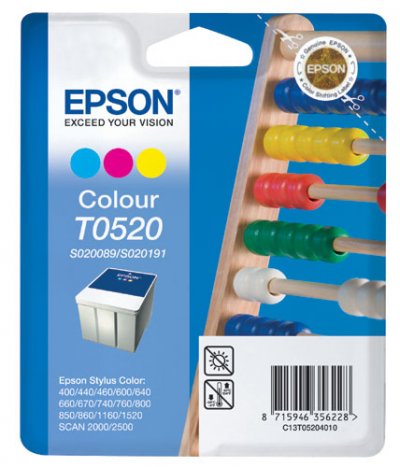 EPSON Cartouche  T0520 (S020089 + S020191) Pack 3 couleurs QuickDry