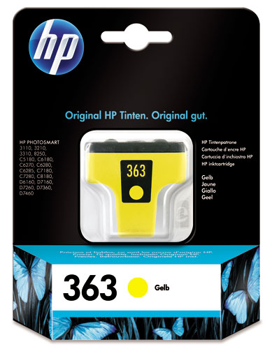 HP cartouche  363 , Jaune - 490 pages