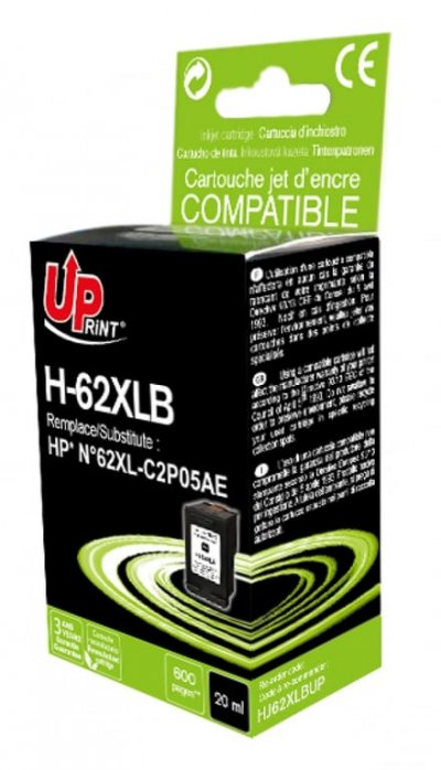 UPRINT Cartouche  Compatible avec HP 62 XL Noir