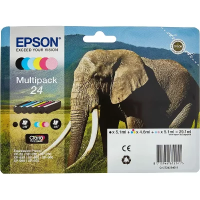 EPSON Cartouches d'encre  S&eacute;rie El&eacute;phant 24 - Multipack 6 cartouches 