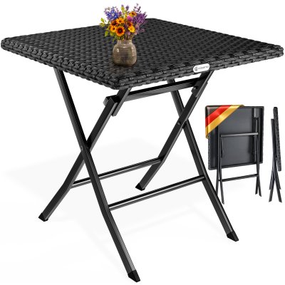 CASARIA  - Table pliante Rome polyrotin 63x63x73cm table jardin balcon terrasse max. 60kg