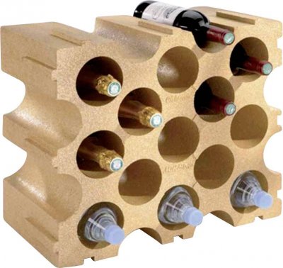 MOTTEZ Casier &agrave; vin en plastique ""Terrakotta"" pour 15 bouteilles