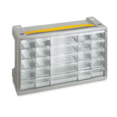 OEM Casier &agrave; vis plastique 25 tiroirs, H. 24 x l. 40.5 x P. 15 cm