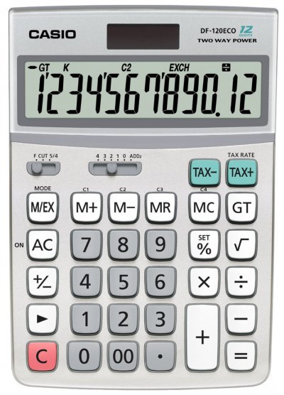 CASIO  Calculatrice de bureau DF-120ECO - 12 chiffres
