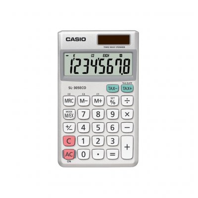 CASIO  calculatrice SL-305 ECO, fonctionnement par pile ou - Lot de 2