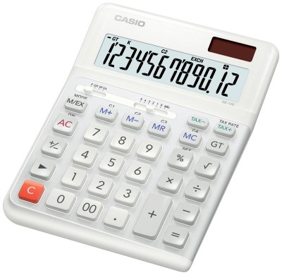 CASIO  De-12e-we Calculator Argent&eacute;