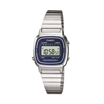 CASIO  - LA-670WA-2 - Montre Femme - Quartz Digital - Cadran Argent - Bracelet M&eacute;tal Argent