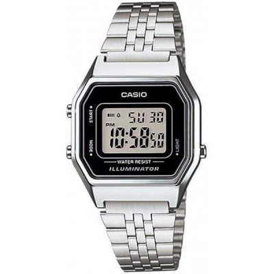 CASIO  - LA680WA-1D - Vintage - Montre Femme - Quartz Digital - Cadran LCD - Bracelet Acier Gris