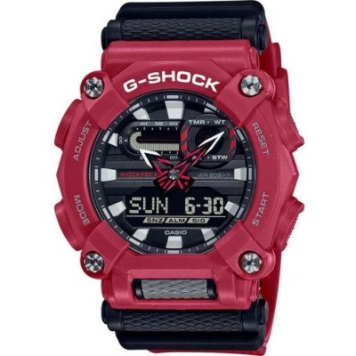 CASIO  Montre Rouge Analogique - Digital Hommes G-Shock Ga-900-4aer