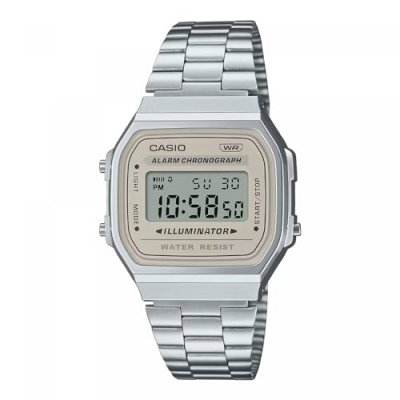 CASIO  Vintage Montre Mixte Chrono Acier A168WA-8AYES