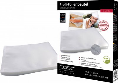 CASO  Sacs sous vide professionnels 40x60 cm (Pack de 25 sachets)