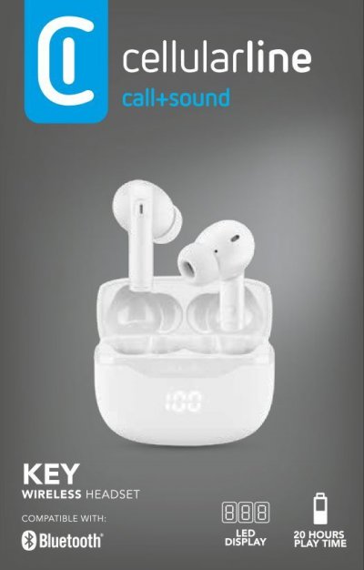 CELLULARLINE Casque 8018080490620 Sans fil Ecouteurs Appels/Musique Bluetooth Blanc