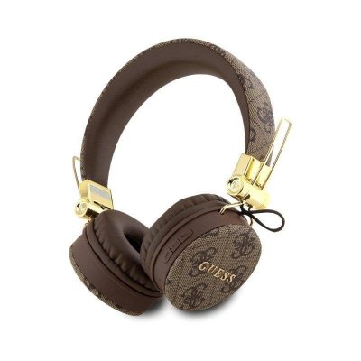 GUESS Casque audio bluetooth 5.3 compatible siri certifi&eacute; ipx4 motif 4g  marron BR0257 