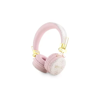 GUESS Casque Audio Bluetooth 5.3 Compatible Siri Certifi&eacute; IPX4 Motif 4G  Rose 