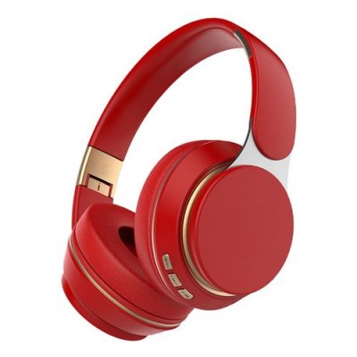  Casque Audio Bluetooth Preisku, Pliable, Confortable-Rouge